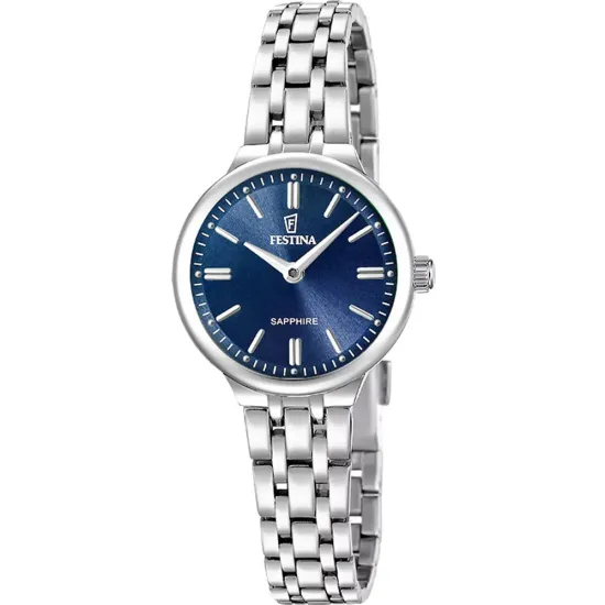 Festina Damenuhr Edelstahlband Zifferblatt dunkelblau F20744/5