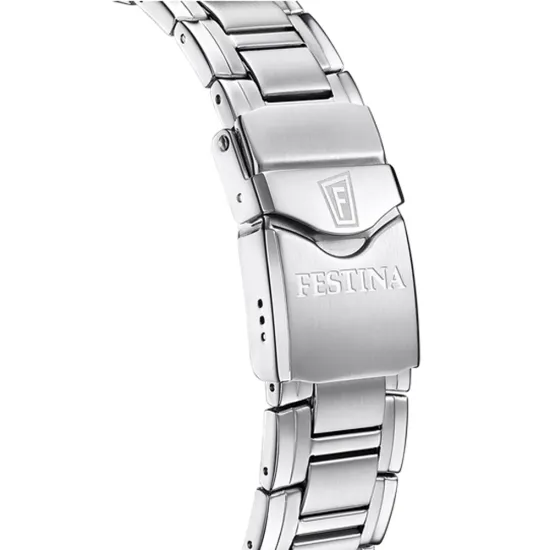 Festina Herrenuhr Swiss Made Chronograph silberfarben schwarz Ceramic F20042/1