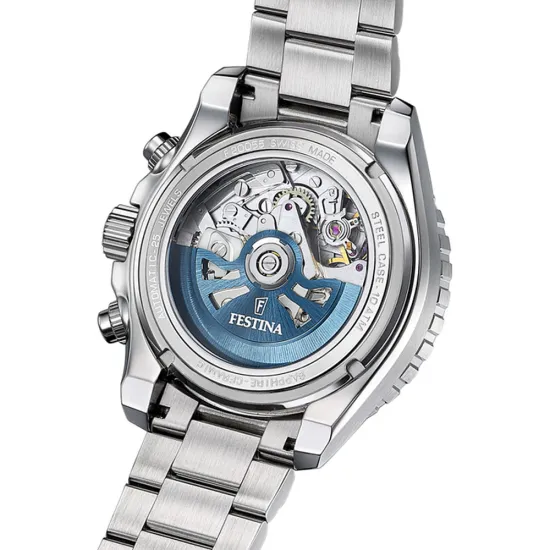 Festina Swiss Made Herrenuhr Automatik silberfarben weiss schwarz F20055/1