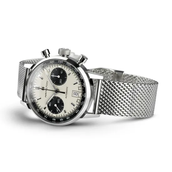 HAMILTON Armbanduhr American Classic Automatik Intra Matic Auto Chrono Milanaiseband H38416111