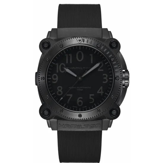 HAMILTON Herrenuhr Khaki Navy Belowzero Automatik Titanium schwarz H78505330