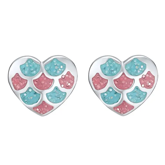 Lillifee Kinder Ohrstecker Herz bunt Silber 925 rhodiniert 2031157