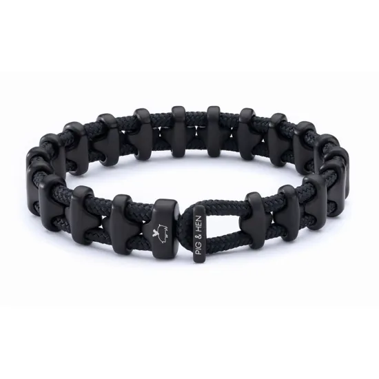 PIG & HEN Herren Armband Bold Bob Edelstahl Black ML P42-29000-ML