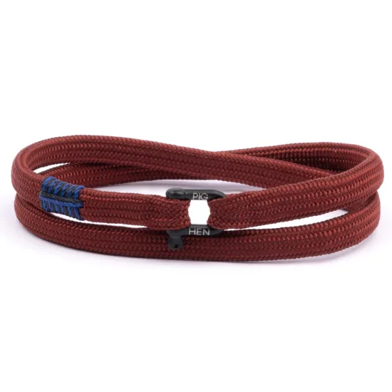 PIG & HEN Herren-Armband Franky DBL Velvet Red Black Größe L P44-243000-L