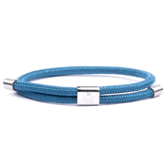 PIG & HEN Herren-Armband Little Lewis Ocean Blue Edelstahl 4 mm Größe L P36-164000-L