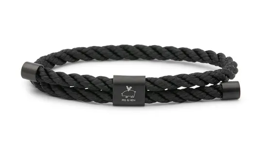 PIG & HEN Herren-Armband Little Lewis Twist black Größe L