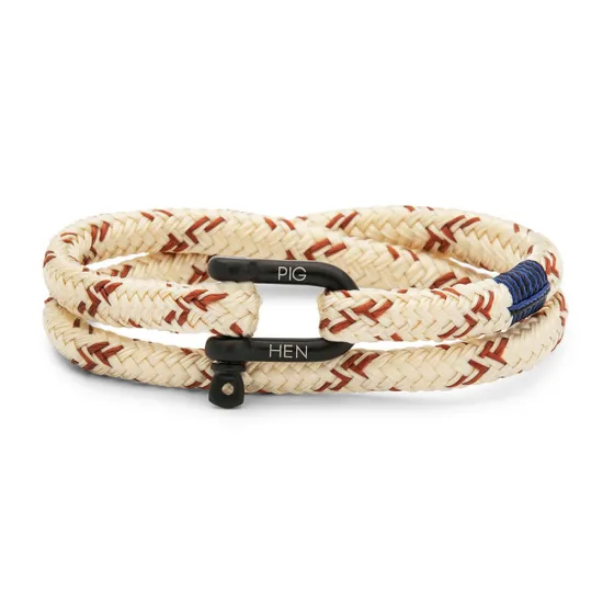 PIG & HEN Herren Armband Salty Steve Ivory Autumn Red Black Größe M P23-213383-M
