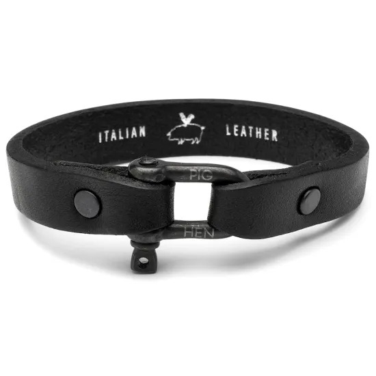PIG & HEN Herren-Armband Sharp Simon Leather Black Gr. M