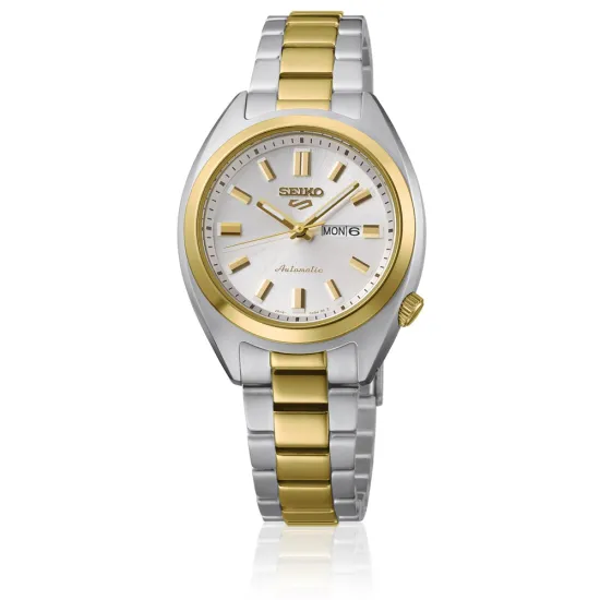 Seiko 5 Sports Automatik Damenuhr bicolor goldfarben SRE024K1