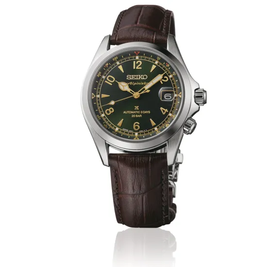 Seiko Prospex Land Alpinist Automatikuhr grün braun mit Lederband SPB507J1