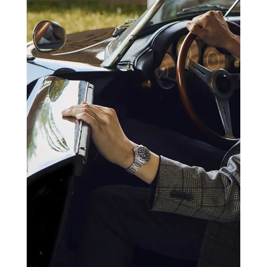 Seiko Prospex Land Alpinist Automatikuhr silberfarben schwarz Edelstahlband SPB505J1