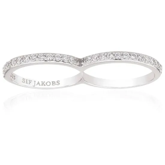 SIF JAKOBS Ring Corte Doppio Silber mit Zirkonia Gr. 56 SJ-R10811(2)-CZ/56