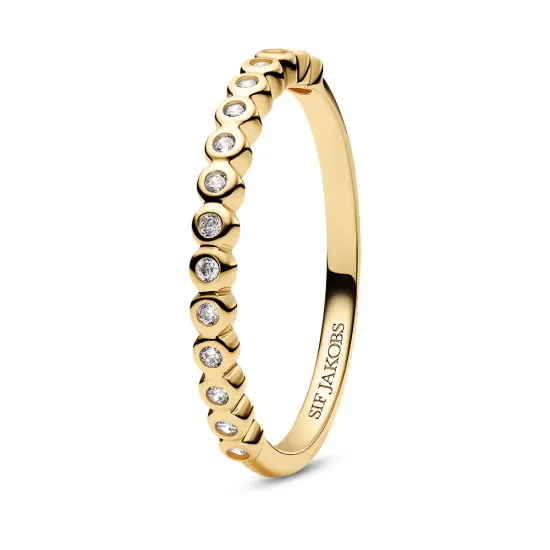 SIF JAKOBS Ring Sarzana 925er Silber vergoldet Gr. 56 SJ-R2750-CZ-YG-56