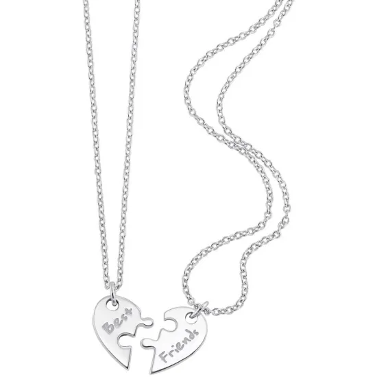 s.Oliver Halskette 925 Silber Freundschaft Herz Puzzlestück 45 cm 2034291