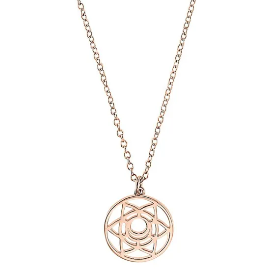 s.Oliver Halskette 925 Silber rose vergoldet Anhänger Chakra Motiv 45 cm 2034180