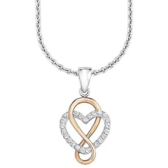 s.Oliver Halskette 925 Silber rosegoldfarben Infinity Herz 9081684