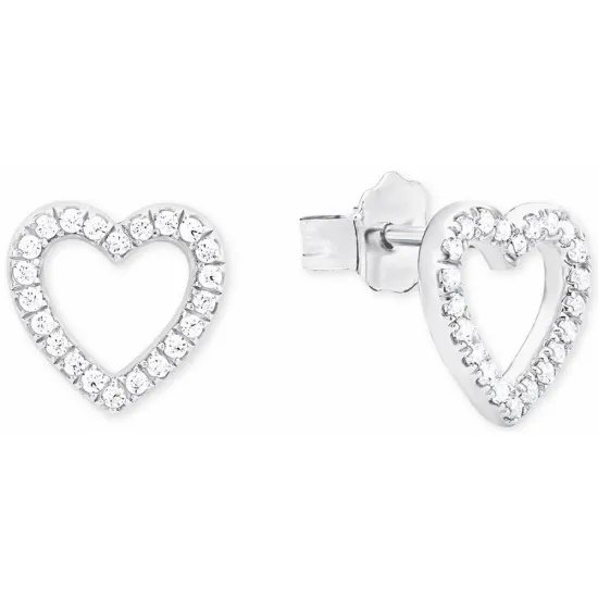 s.Oliver Ohrstecker 925 Silber Herz mit Zirkonia