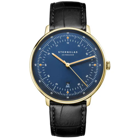 STERNGLAS Armbanduhr Hamburg Marine Limited Edition mit Lederband S01-HHM07-HE03