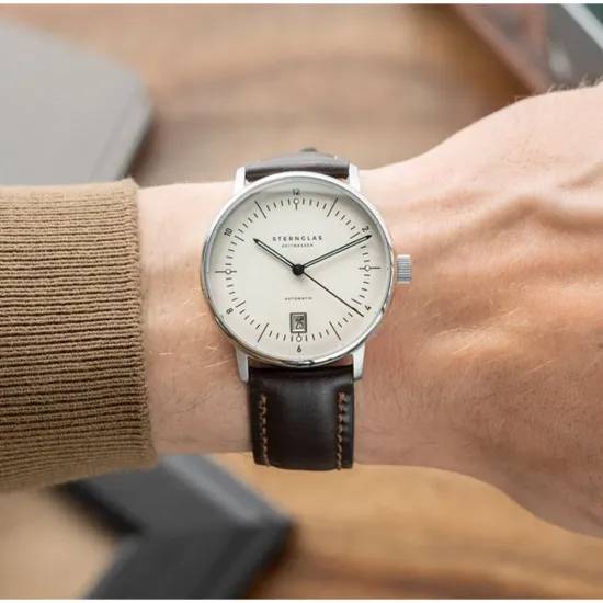 STERNGLAS Naos Pro Automatik alabaster Limited Brindle braun S02-NP26-BR03