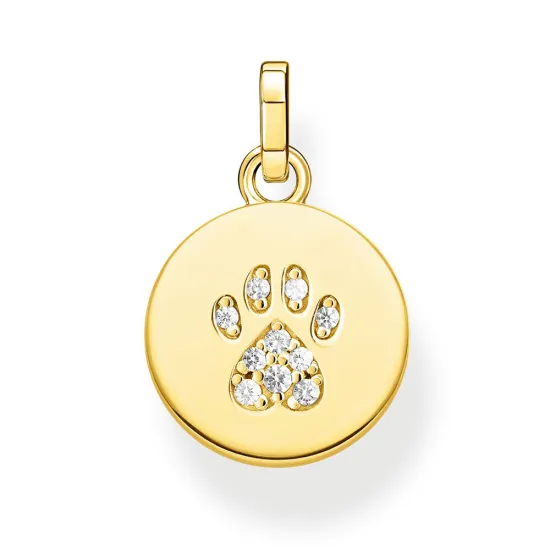 Thomas Sabo Anhänger Coin Pfote Katze Silber 925 vergoldet PE882-414-14