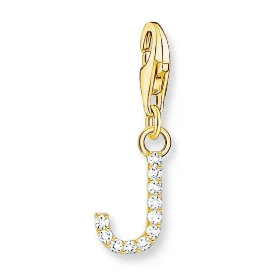 Thomas Sabo Charmista Anhänger Silber 925 vergoldet J mit Zirkonias 1973-414-14