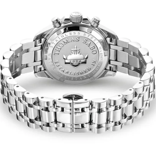 Thomas Sabo Damenchronograph Rebel At Heart Edelstahl Zifferblatt türkis WA0397-201-201-38 MM