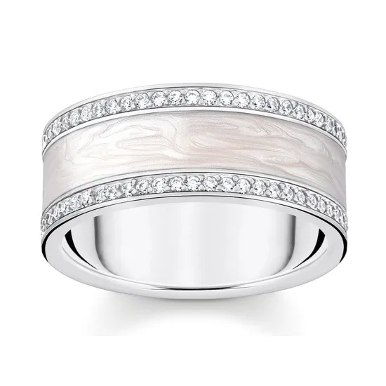Thomas Sabo Ring mit Email Gr. 58 Silber 925 TR2446-041-14-58