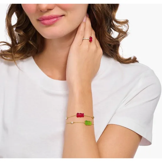 Thomas Sabo x Haribo Armband Gummibärchen grün Silber 925 vergoldet A2151-445-6-L19V