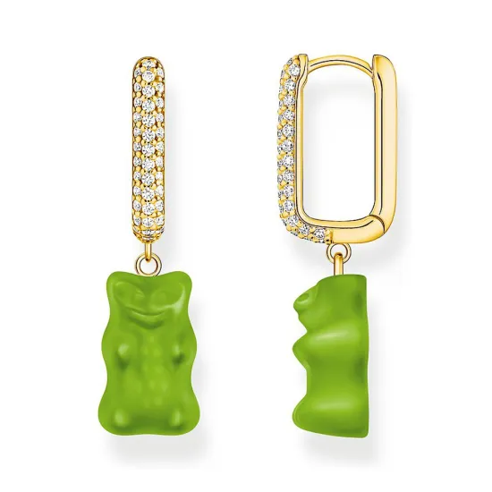 Thomas Sabo x Haribo Creole einzeln Gummibärchen grün Silber 925 vergoldet CR727-414-6