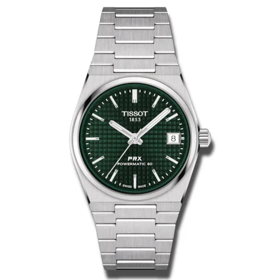 Tissot Automatikuhr PRX Powermatic 80 dunkelgrün silberfarben 35 mm T137.207.11.091.00