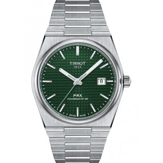 Tissot Automatikuhr PRX Powermatic 80 grün silberfarben T137.407.11.091.00
