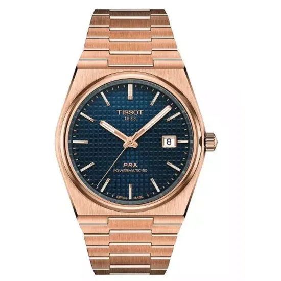 Tissot Automatikuhr PRX Powermatic 80 rosegoldfarben blau 40 mm T137.407.33.041.00