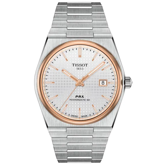 Tissot Automatikuhr PRX Powermatic 80 rosegolfarben silber 40 mm T137.407.21.031.00