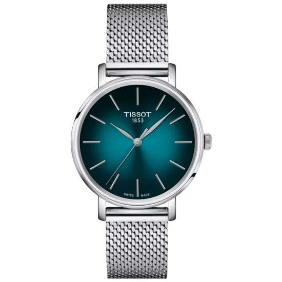 Tissot Damenuhr Everytime Zifferblatt mit türkisem Verlauf T143.210.11.091.00