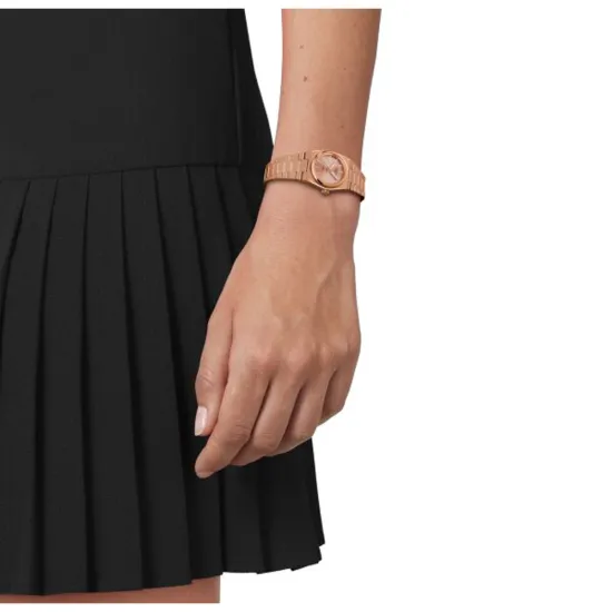 Tissot Damenuhr PRX Gehäuse 25 mm rosegoldfarben mit Diamanten T137.010.33.506.00