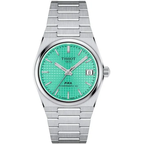 Tissot Damenuhr PRX Powermatic 80 silberfarben türkis T137.207.11.091.01