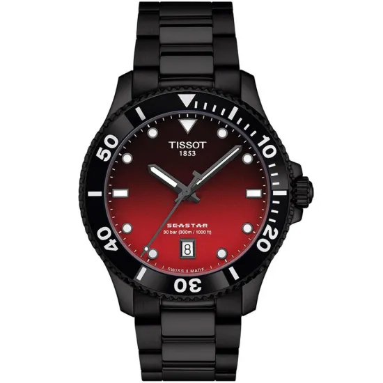 Tissot T-Sport Seastar 1000 Quarz schwarz Zifferblatt rot T120.410.33.421.00