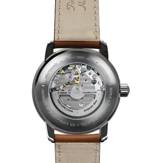 Zeppelin Herrenuhr Mediterranee 1921 Automatikuhr mit braunem Lederarmband 9668-5