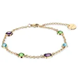 BERING Damenarmband Edelstahl goldfarben mit bunten Steinen 18 cm 653-27-180