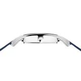 BERING Damenuhr eckig blau mit Milanaiseband und Zirkonias 10426-397-S