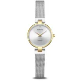 BERING Damenuhr Edelstahl bicolor mit Diamant Milanaiseband 17724-010