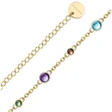 BERING Halskette Edelstahl goldfarben glänzend mit bunten Steinen 45 cm 443-27-450