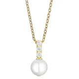 BERING Halskette Edelstahl goldfarben mit Perlenanhänger 50 cm 456-27-500