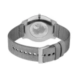 BERING Herrenuhr Classic grau poliert gebürstet mit Textilband 18342-577