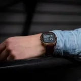 Casio Digitaluhr kupferfarben mit LED Beleuchtung und braunem Lederband AE-1200WHL-5AVEF