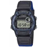 Casio Collection Digitaluhr Resin Textil Lederband schwarz blau W-220HF-2AVEF