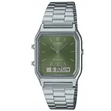 Casio Edgy Collection Armbanduhr analog digital silberfarben grün AQ-230A-3AMQYES