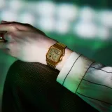 Casio Edgy Retro Digitaluhr goldfarben mit digitaler Anzeige A130WEG-9AEF