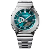 Casio G-Shock Armbanduhr G-Steel analog digital silberfarben türkis GM-2110D-3A1ER