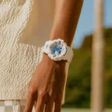 Casio G-Shock Armbanduhr weiss blau analog digital mit Kunststoffband GA-700HDS-7AER